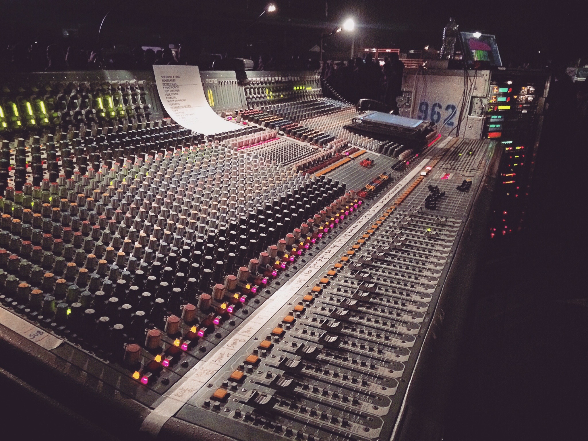 Entertainment venue technical setup featuring advanced sound and visual systems